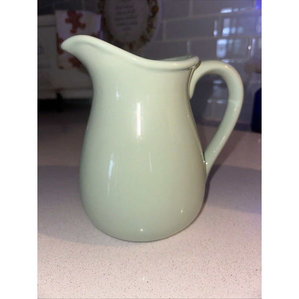 light green pitcher vase 7.5” Tall